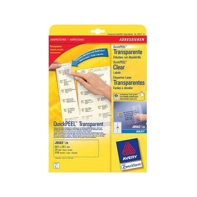 Avery J8563 Transparente Etiketten - 350 Stück Avery J8563 Transparente Etiketten - 350 Stück