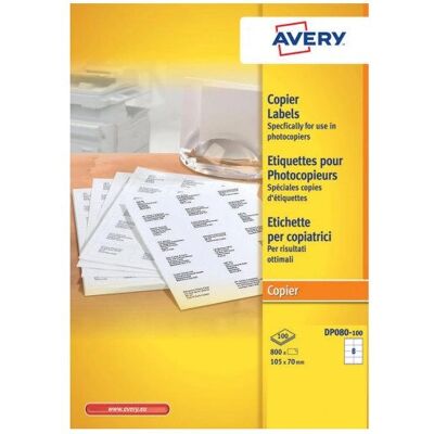 Avery DP080-100 Weiße Rechteck-Etiketten - Etiketten Avery DP080-100 Weiße Rechteck-Etiketten - Etiketten
