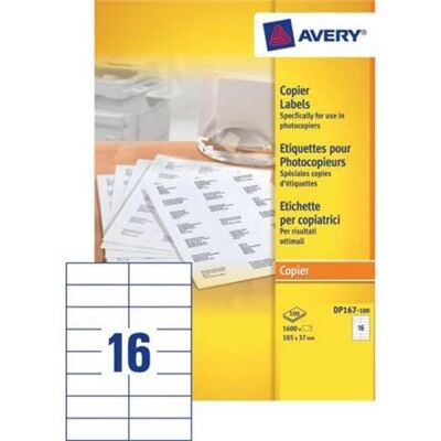 Etichette Autoadesive Bianche Avery DP167-100 - 1600 pezzi Etichette Autoadesive Bianche Avery DP167-100 - 1600 pezzi