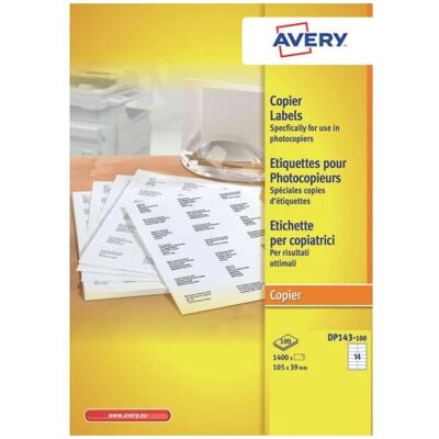Avery DP143-100 Weiße Selbstklebende Druckermarke - Druckermarke Avery DP143-100 Weiße Selbstklebende Druckermarke - Druckermarke