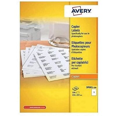 Avery Papier Dauerhaft Adressetiketten - Weiß - A4 - 100 Etiketten Avery Papier Dauerhaft Adressetiketten - Weiß - A4 - 100 Etiketten