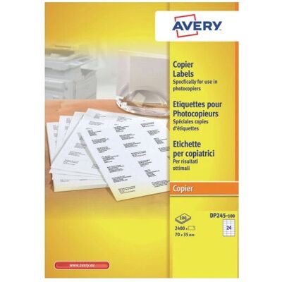 Avery DP245-100 Etichetta adesiva bianca per stampante Avery DP245-100 Etichetta adesiva bianca per stampante