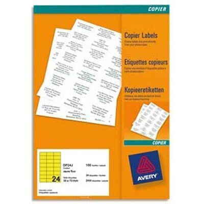 Étiquettes Avery DP24J-100 Jaune Fluorescent - 35x70mm - 2400 unités - Publicité Étiquettes Avery DP24J-100 Jaune Fluorescent - 35x70mm - 2400 unités - Publicité