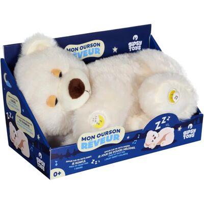 Gipsy Toys - Mon Ourson Rêveur - Interaktiv kosedyr - 40 cm - Beige hvit Gipsy Toys - Mon Ourson Rêveur - Interaktiv kosedyr - 40 cm - Beige hvit
