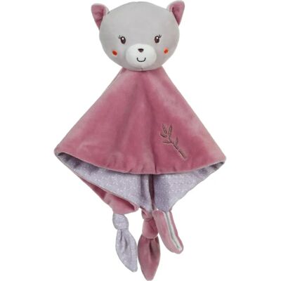Gipsy Toys Carré Doudou Chat Bambou - 24 Cm Rose & Gris Gipsy Toys Carré Doudou Chat Bambou - 24 Cm Rose & Gris