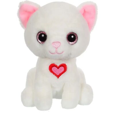 Gipsy Toys Gipsy Toys Lovely Cat Teddybär - 15 Cm - Weiß Gipsy Toys Gipsy Toys Lovely Cat Teddybär - 15 Cm - Weiß