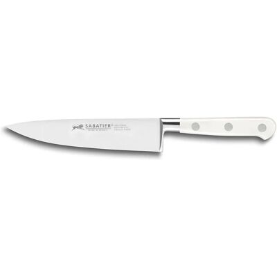 Sabatier 15cm Küchenmesser - Edelstahl, Geschmiedet, Weißer Griff Sabatier 15cm Küchenmesser - Edelstahl, Geschmiedet, Weißer Griff