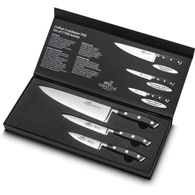Ensemble de 3 couteaux de cuisine Lion Sabatier - 910280 - Publicité Ensemble de 3 couteaux de cuisine Lion Sabatier - 910280 - Publicité