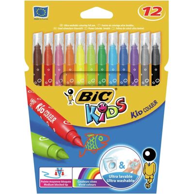 BIC Kid Couleur Filzstift - Lebendige Farben, Waschbar, Mittlere Spitze BIC Kid Couleur Filzstift - Lebendige Farben, Waschbar, Mittlere Spitze
