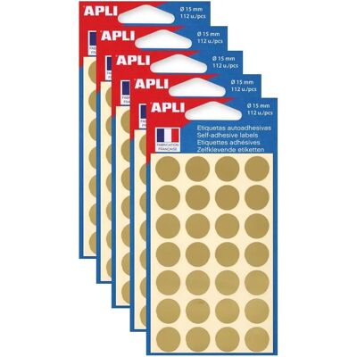 Agipa Golden Adhesive Dots - 15mm - Pack of 112 Agipa Golden Adhesive Dots - 15mm - Pack of 112