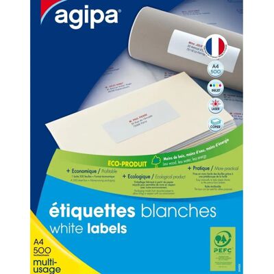 Étiquettes blanches AGIPA 70 x 35 mm - Usage multi-usage, FSC - Publicité Étiquettes blanches AGIPA 70 x 35 mm - Usage multi-usage, FSC - Publicité