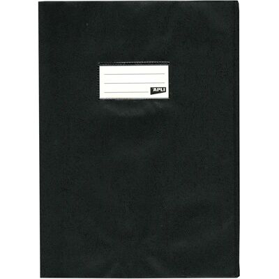 Housse de cahier PVC noire APLI 19/100a - Texture cuir élégante - Publicité Housse de cahier PVC noire APLI 19/100a - Texture cuir élégante - Publicité