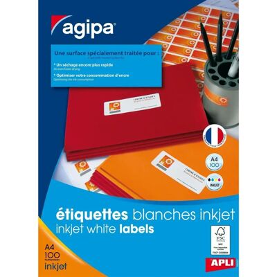 Étiquettes d'adresse blanches Agipa 119083 - 1400 pcs - Compatible jet d'encre - Publicité Étiquettes d'adresse blanches Agipa 119083 - 1400 pcs - Compatible jet d'encre - Publicité