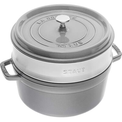 Poêle à rôtir en fonte Staub - 26cm, 5,2L, Gris Poêle à rôtir en fonte Staub - 26cm, 5,2L, Gris