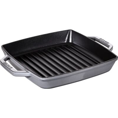 Staub Gusseisen Rechteckige Grillpfanne - 23cm, Grau Staub Gusseisen Rechteckige Grillpfanne - 23cm, Grau