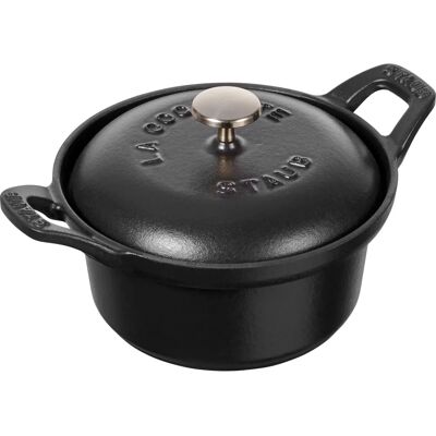 Staub Mini Coquette Emaillert Støpejernsgryte - Vintage svart 12cm Staub Mini Coquette Emaillert Støpejernsgryte - Vintage svart 12cm