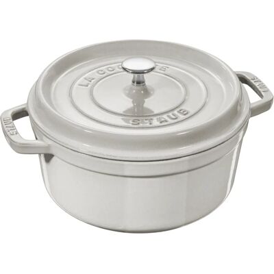 Staub Modell 24cm Støpejerns Cocotte - Hvit Trøffel Staub Modell 24cm Støpejerns Cocotte - Hvit Trøffel