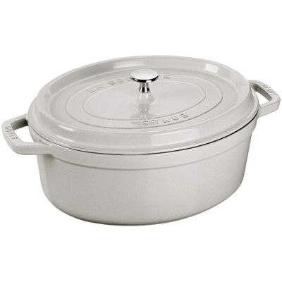Staub La Cocotte Støpejernsgryte oval 3,2 L - Hvit Trøffel - Støpejernsgryte Staub La Cocotte Støpejernsgryte oval 3,2 L - Hvit Trøffel - Støpejernsgryte