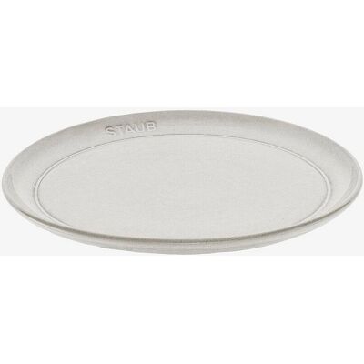 Staub - Hvit Trøffel Keramisk Tallerken 22cm - Flat, Elegant, Holdbar Staub - Hvit Trøffel Keramisk Tallerken 22cm - Flat, Elegant, Holdbar