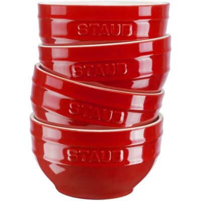 Set om 4 keramikskålar Staub - 14cm - Röd - Köksredskap Set om 4 keramikskålar Staub - 14cm - Röd - Köksredskap