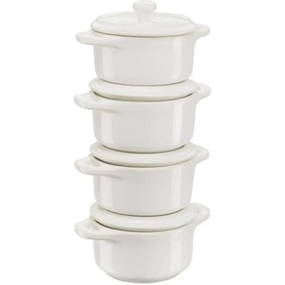 Conjunto de 4 mini cazuelas de cerámica Staub - Marfil - Juego de Ollas Conjunto de 4 mini cazuelas de cerámica Staub - Marfil - Juego de Ollas