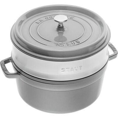 Zwilling Staub La Cocotte Marmite en fonte ronde avec insert - 3,8 L - Graphite - Publicité Zwilling Staub La Cocotte Marmite en fonte ronde avec insert - 3,8 L - Graphite - Publicité