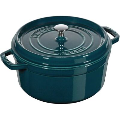 Staub La Mer Cocotte 26cm - Emaillert støpejern, blågrønn Staub La Mer Cocotte 26cm - Emaillert støpejern, blågrønn
