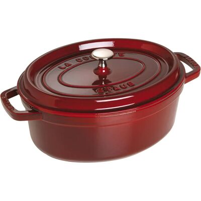 STAUB Ovalt støpejern Cocotte - 29cm Rød - Cocotte STAUB Ovalt støpejern Cocotte - 29cm Rød - Cocotte