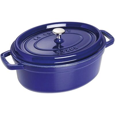 STAUB 29cm Blu Ghisa Ovale Casseruola - Pentole da Cucina STAUB 29cm Blu Ghisa Ovale Casseruola - Pentole da Cucina
