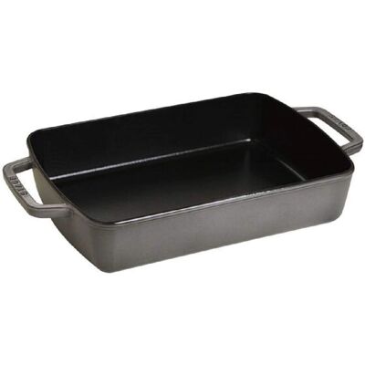 STAUB Panela de ferro fundido 30 x 20 cm Cinza grafite - Assadeira STAUB Panela de ferro fundido 30 x 20 cm Cinza grafite - Assadeira