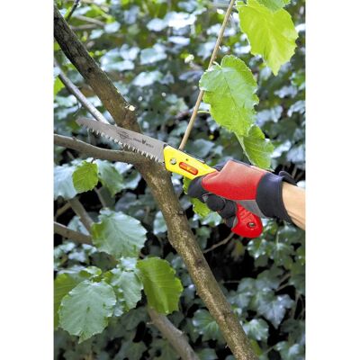 Couteau scie repliable Outils Wolf - lame en acier japonais 15cm - Outil de coupe portable - Publicité Couteau scie repliable Outils Wolf - lame en acier japonais 15cm - Outil de coupe portable - Publicité