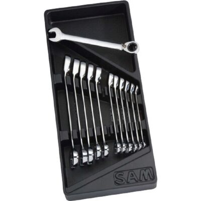 SAM OUTILLAGE - Juego compacto de llaves de carraca 8-10mm SAM OUTILLAGE - Juego compacto de llaves de carraca 8-10mm