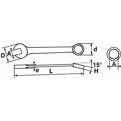 SAM OUTILLAGE - Chiave combinata 15 mm - Wrench SAM OUTILLAGE - Chiave combinata 15 mm - Wrench
