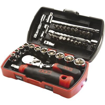 SAM OUTILLAGE Sam Werkzeugkoffer mit 39 Teilen - Integrierte Lampe - pocket-rjz SAM OUTILLAGE Sam Werkzeugkoffer mit 39 Teilen - Integrierte Lampe - pocket-rjz