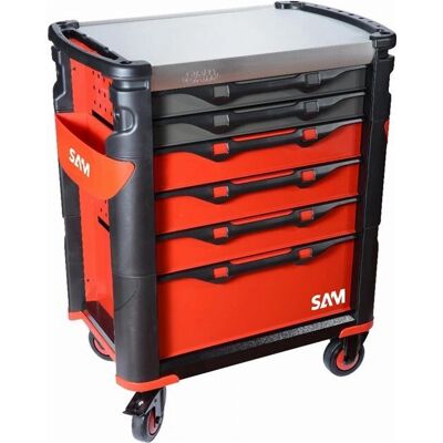 Sam Outillage - Schwerlast-Werkzeugwagen - Edelstahl-Obersfläche - 6 Schubladen Sam Outillage - Schwerlast-Werkzeugwagen - Edelstahl-Obersfläche - 6 Schubladen
