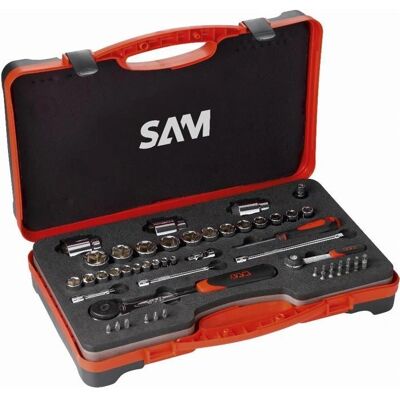 Sam Outillage Juego de 52 Piezas de Vasos y Accesorios Sam Outillage Juego de 52 Piezas de Vasos y Accesorios