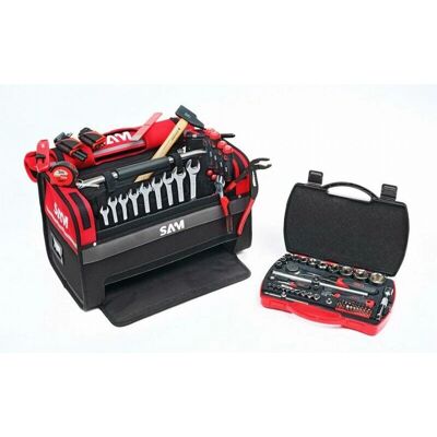 Sam Outillage - Cassetta degli attrezzi tessili 39L + 100 attrezzi di manutenzione - Kit di Attrezzi Sam Outillage - Cassetta degli attrezzi tessili 39L + 100 attrezzi di manutenzione - Kit di Attrezzi