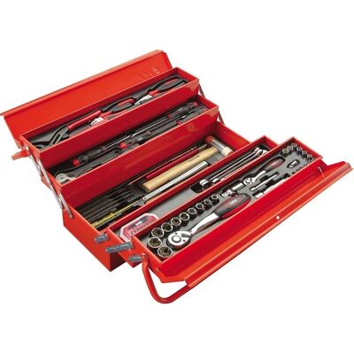 Sam Outillage - Caja de herramientas metálica + 113 herramientas de mantenimiento - Maletín Sam Outillage - Caja de herramientas metálica + 113 herramientas de mantenimiento - Maletín