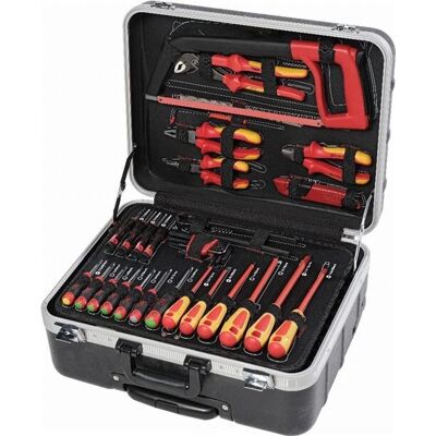 SAM OUTILLAGE - Malette avec 128 outils isolés 1000V - Trolley robuste SAM OUTILLAGE - Malette avec 128 outils isolés 1000V - Trolley robuste