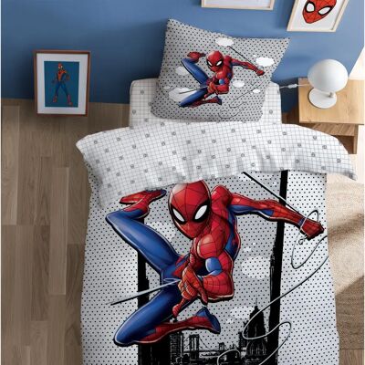 Ensemble de Literie Enfant Marvel - Spider-Man - Héros - 100% Coton - Gris - 140x200cm - Publicité Ensemble de Literie Enfant Marvel - Spider-Man - Héros - 100% Coton - Gris - 140x200cm - Publicité