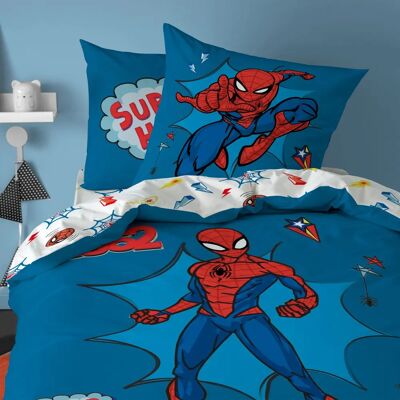 Cti Set di biancheria da letto Spider-Man in cotone - Blu 140x200 cm Cti Set di biancheria da letto Spider-Man in cotone - Blu 140x200 cm