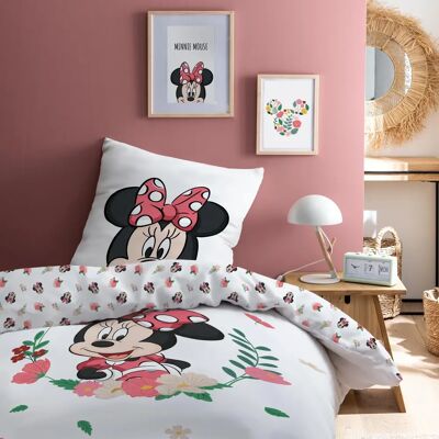 Parure de lit Minnie Flower Disney Home - Coton - Blanc - Enfant - Publicité Parure de lit Minnie Flower Disney Home - Coton - Blanc - Enfant - Publicité