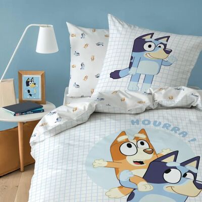 Omydream Bluey Hourra - 140x200 cm - 100% coton Linge de lit - Publicité Omydream Bluey Hourra - 140x200 cm - 100% coton Linge de lit - Publicité