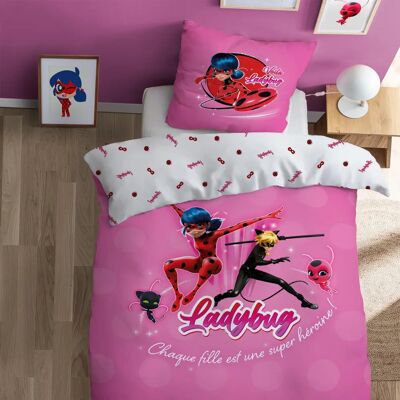 Omydream - Miraculous Supergirl - Rose - Parure de lit - Publicité Omydream - Miraculous Supergirl - Rose - Parure de lit - Publicité