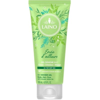 Gel Douche 3 en 1 Thé Vert Laino - Corps, Visage, Cheveux Gel Douche 3 en 1 Thé Vert Laino - Corps, Visage, Cheveux