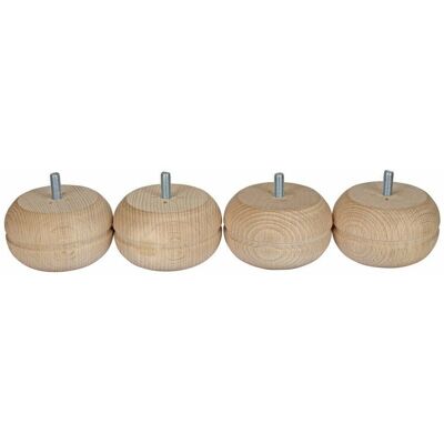 Piedi per Mobili in Faggio - 4 pezzi, 5cm, Bianco/Beige/Naturale - Piedi Piedi per Mobili in Faggio - 4 pezzi, 5cm, Bianco/Beige/Naturale - Piedi