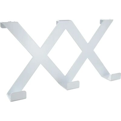 Percha reversible para puerta CIME - 3 cabezas, acero blanco Percha reversible para puerta CIME - 3 cabezas, acero blanco