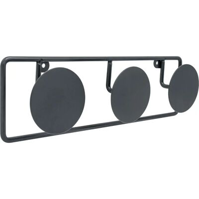 Gancho CIME - Gancho para abrigos de 3 cabezas en negro satinado - 90mm Gancho CIME - Gancho para abrigos de 3 cabezas en negro satinado - 90mm