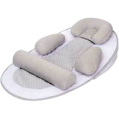 Tineo Baby-Schlafkokon - 0-3 Monate - Grau - 58x40cm - Kissen Tineo Baby-Schlafkokon - 0-3 Monate - Grau - 58x40cm - Kissen