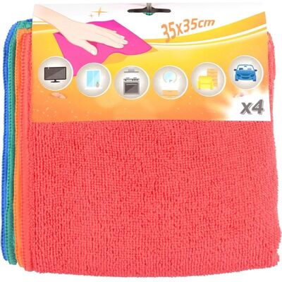 Ensemble Tecnomat 4 Chiffons Microfibre - Lingettes de Nettoyage - Publicité Ensemble Tecnomat 4 Chiffons Microfibre - Lingettes de Nettoyage - Publicité